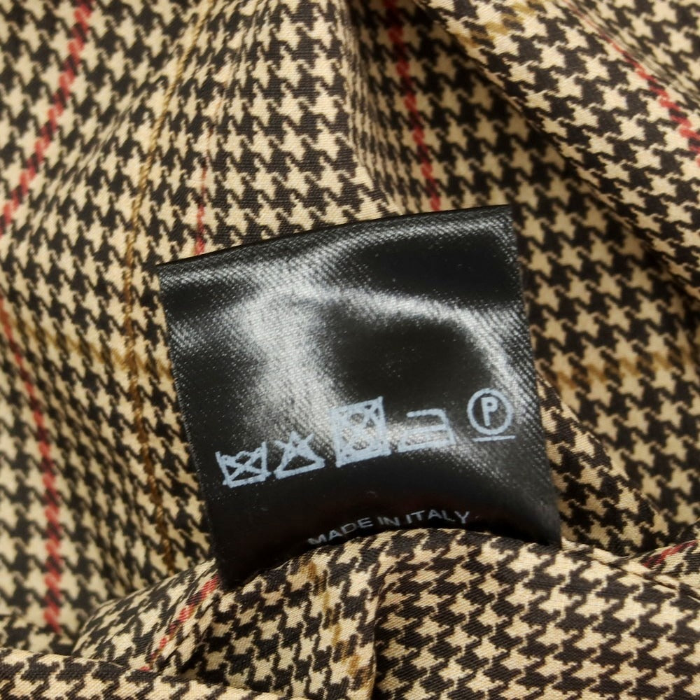 【中古】シーラップ Sealup ナイロン チェックプリント ステンカラーコート ブラウン系【 50 】【 状態ランクA 】【 メンズ 】