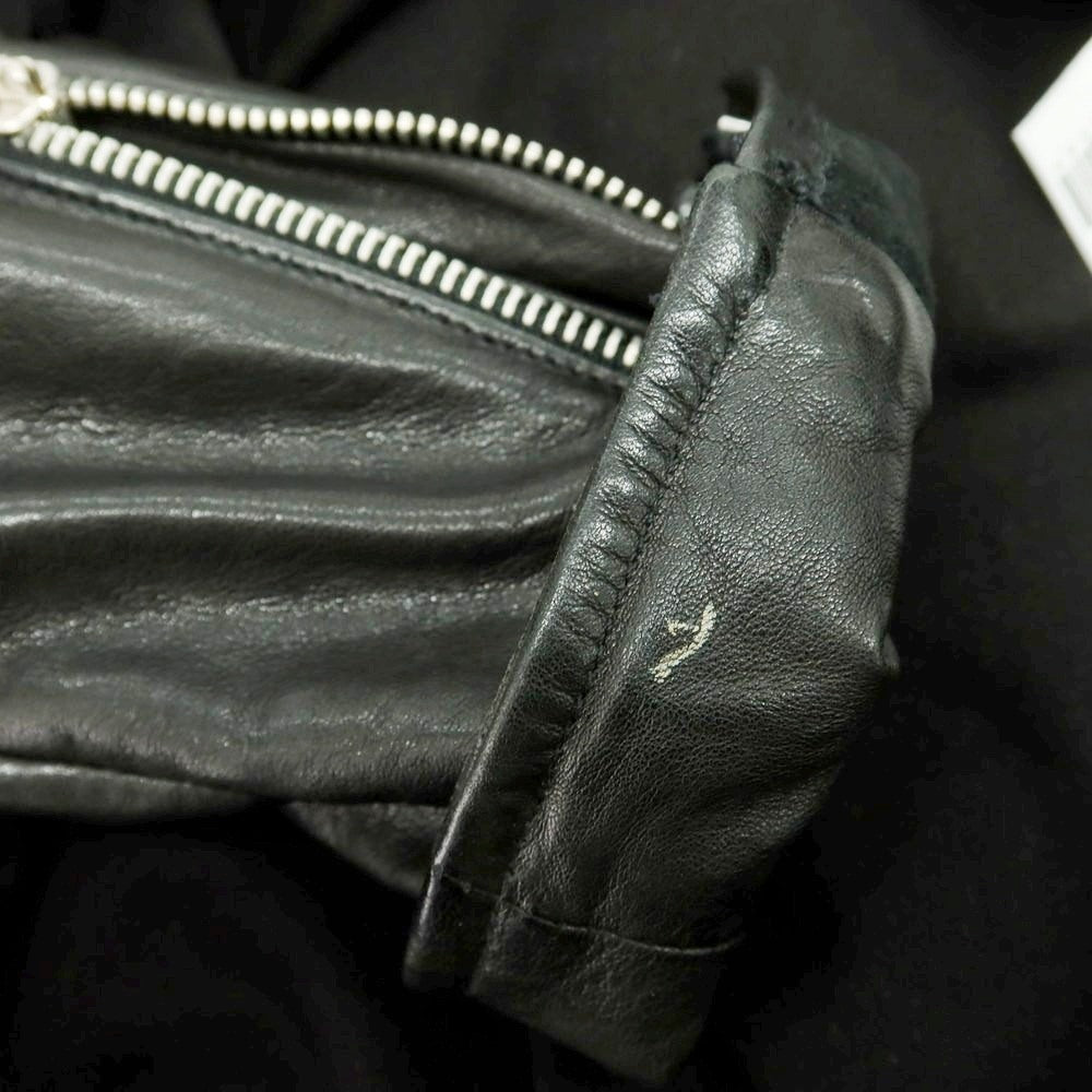 【中古】マーシャー MUSHER シープレザー ダウン入り ライダースジャケット ブラック【 M 】【 状態ランクB 】【 メンズ 】