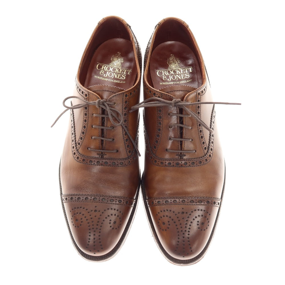 【中古】クロケットアンドジョーンズ CROCKETT&JONES COVENTRY セミブローグ ドレスシューズ ブラウン【 7E 】【 状態ランクB 】【 メンズ 】