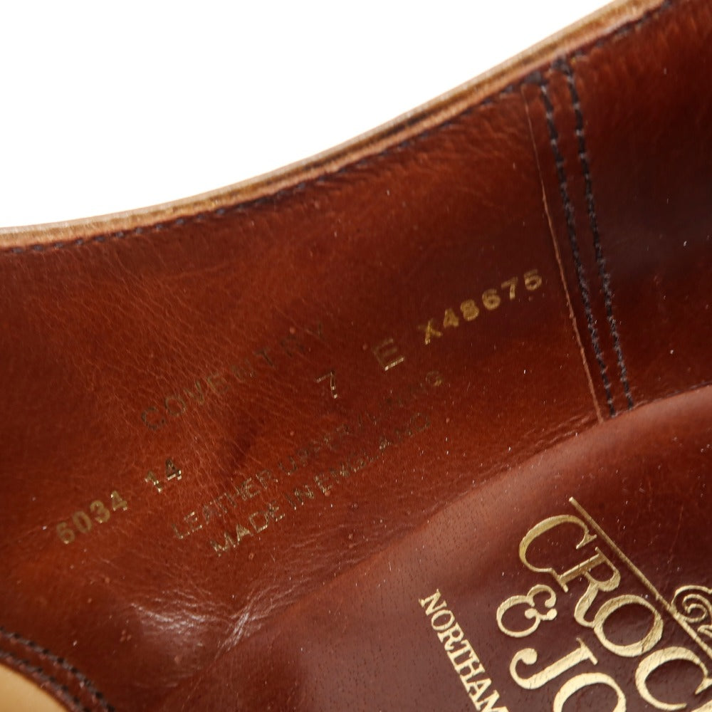 【中古】クロケットアンドジョーンズ CROCKETT&JONES COVENTRY セミブローグ ドレスシューズ ブラウン【 7E 】【 状態ランクB 】【 メンズ 】