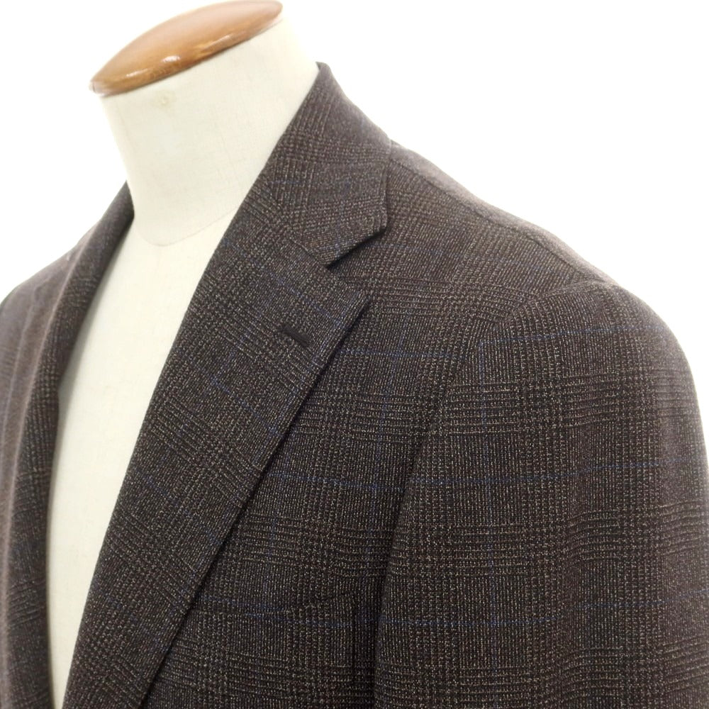 【中古】ブリッラ ペル イル グスト Brilla per il gusto ウール グレンチェック 3つボタンスーツ ブラウン系【 46 】【 状態ランクB 】【 メンズ 】