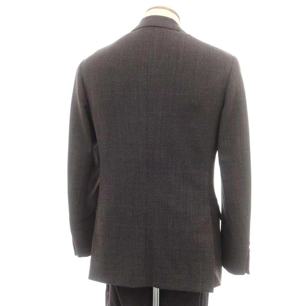 【中古】ブリッラ ペル イル グスト Brilla per il gusto ウール グレンチェック 3つボタンスーツ ブラウン系【 46 】【 状態ランクB 】【 メンズ 】