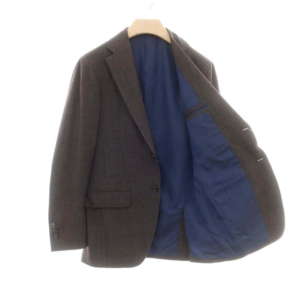 【中古】ブリッラ ペル イル グスト Brilla per il gusto ウール グレンチェック 3つボタンスーツ ブラウン系【 46 】【 状態ランクB 】【 メンズ 】