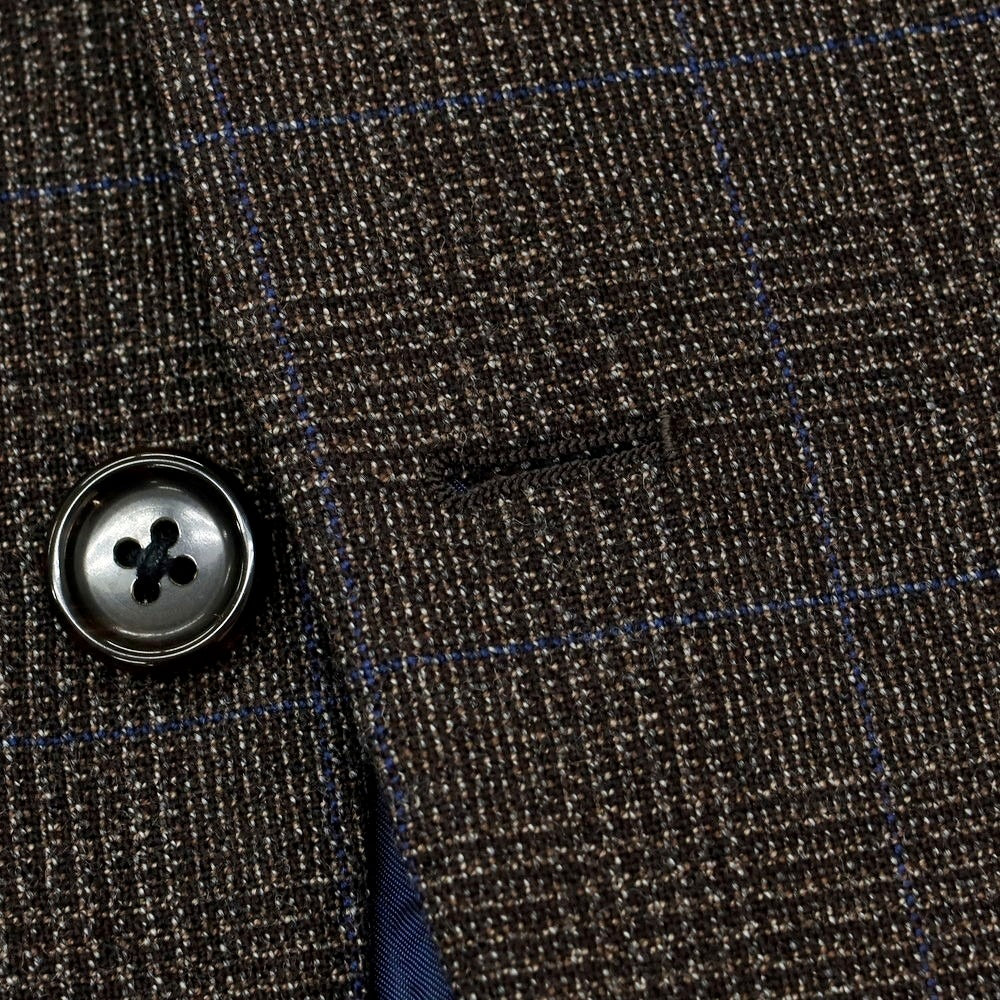 【中古】ブリッラ ペル イル グスト Brilla per il gusto ウール グレンチェック 3つボタンスーツ ブラウン系【 46 】【 状態ランクB 】【 メンズ 】