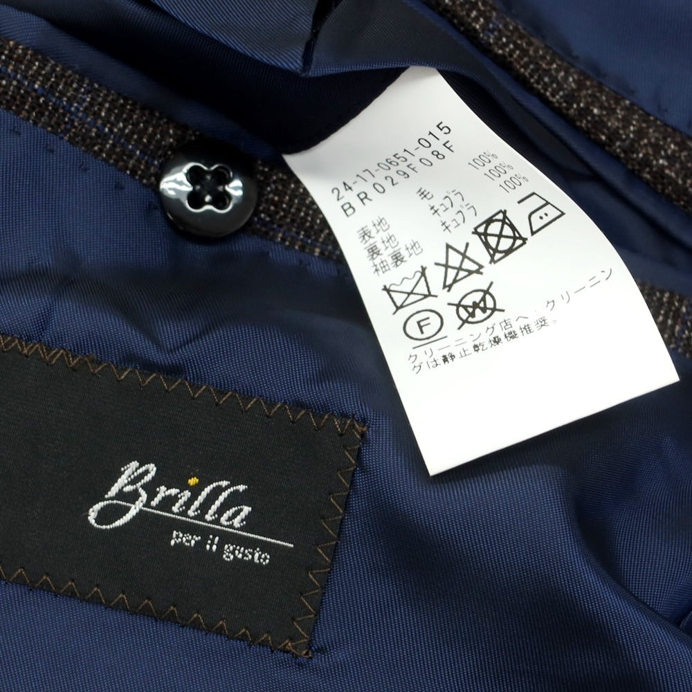 【中古】ブリッラ ペル イル グスト Brilla per il gusto ウール グレンチェック 3つボタンスーツ ブラウン系【 46 】【 状態ランクB 】【 メンズ 】
