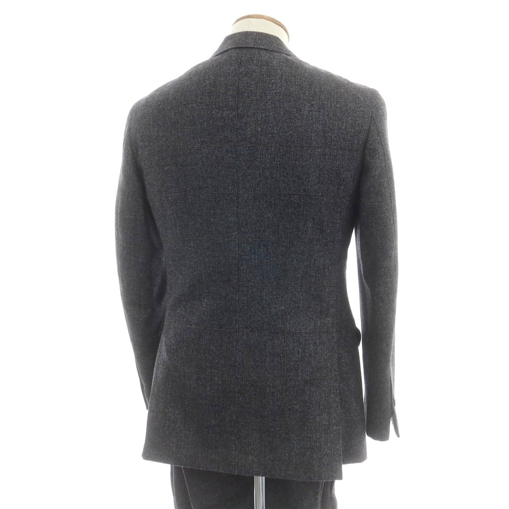 【中古】ビームスエフ BEAMS F ウール チェック 3つボタンスーツ ダークグレーxカーキ【 46 】【 状態ランクB 】【 メンズ 】