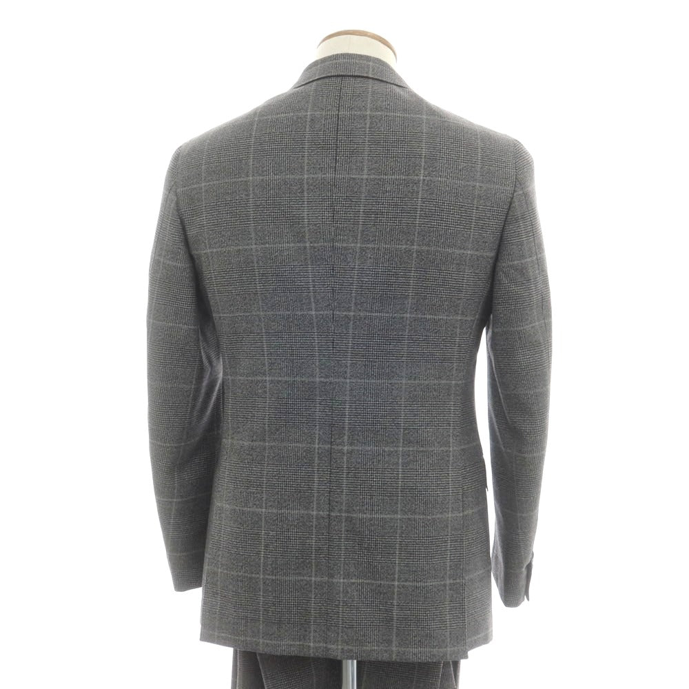 【中古】ビームスエフ BEAMS F ウール チェック 3つボタンスーツ ダークグレー【 46 】【 状態ランクB 】【 メンズ 】