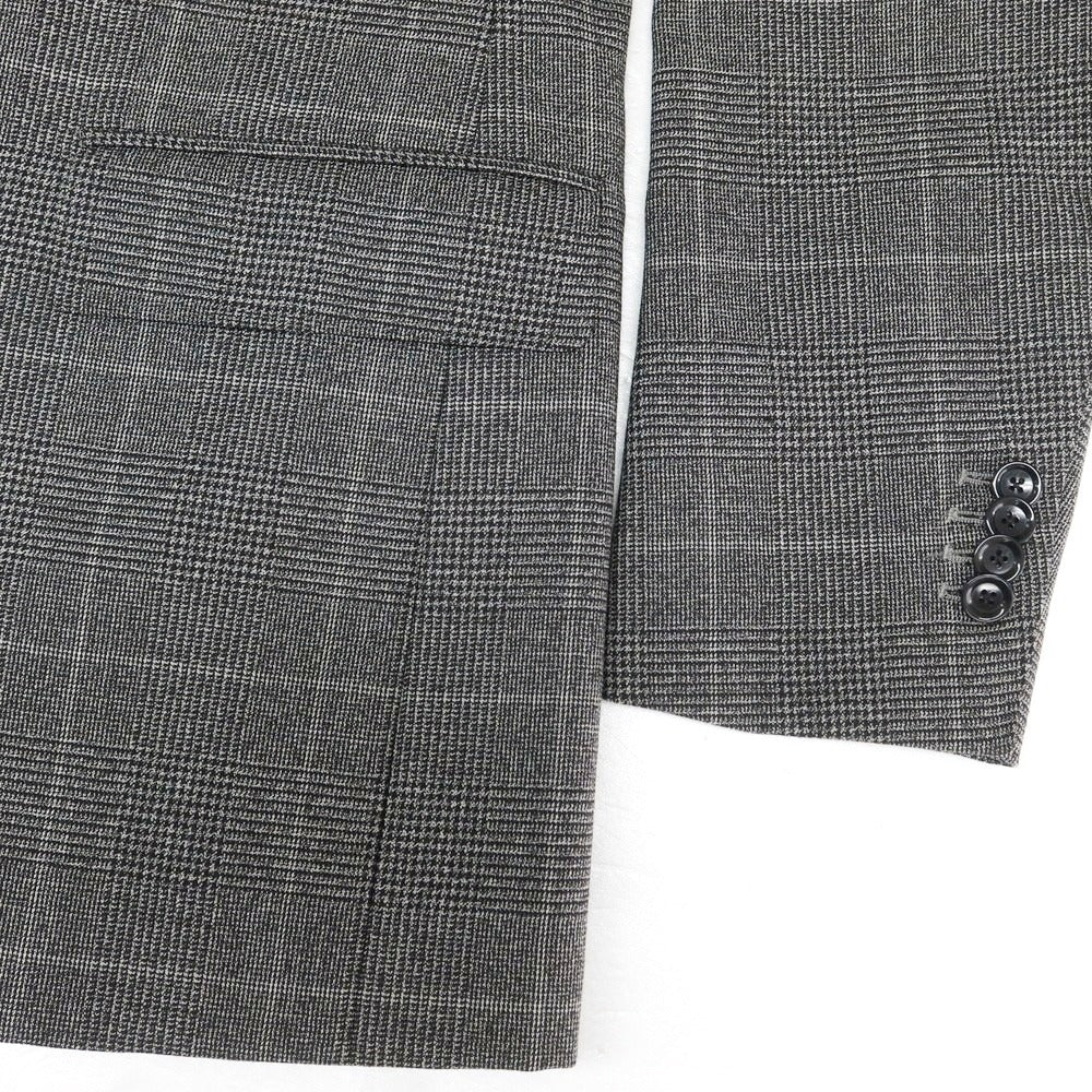 【中古】ビームスエフ BEAMS F ウール チェック 3つボタンスーツ ダークグレー【 46 】【 状態ランクB 】【 メンズ 】