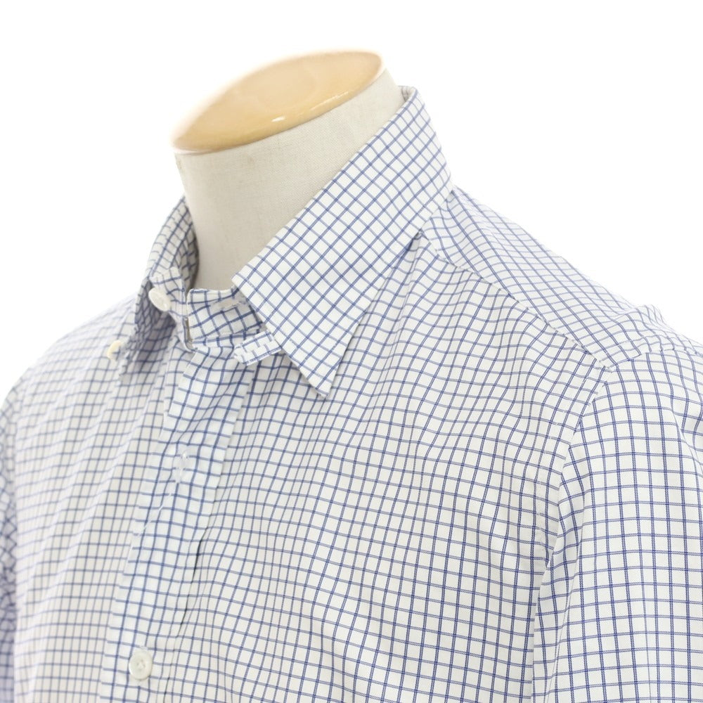 【中古】エリコフォルミコラ ERRICO FORMICOLA チェック タブカラー ドレスシャツ ホワイトxブルー【 38 】【 状態ランクB 】【 メンズ 】