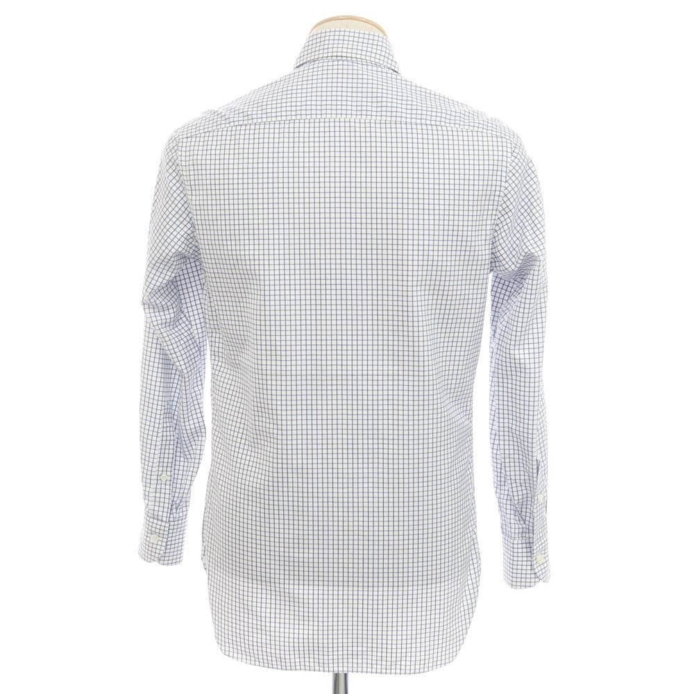【中古】エリコフォルミコラ ERRICO FORMICOLA チェック タブカラー ドレスシャツ ホワイトxブルー【 38 】【 状態ランクB 】【 メンズ 】