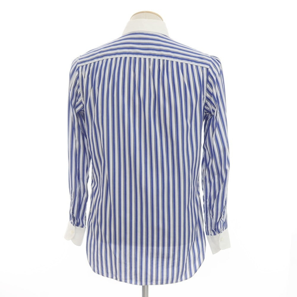 【中古】ビームスエフ BEAMS F ストライプ クレリック タブカラー ドレスシャツ ブルーxホワイト【 38 】【 状態ランクB 】【 メンズ 】