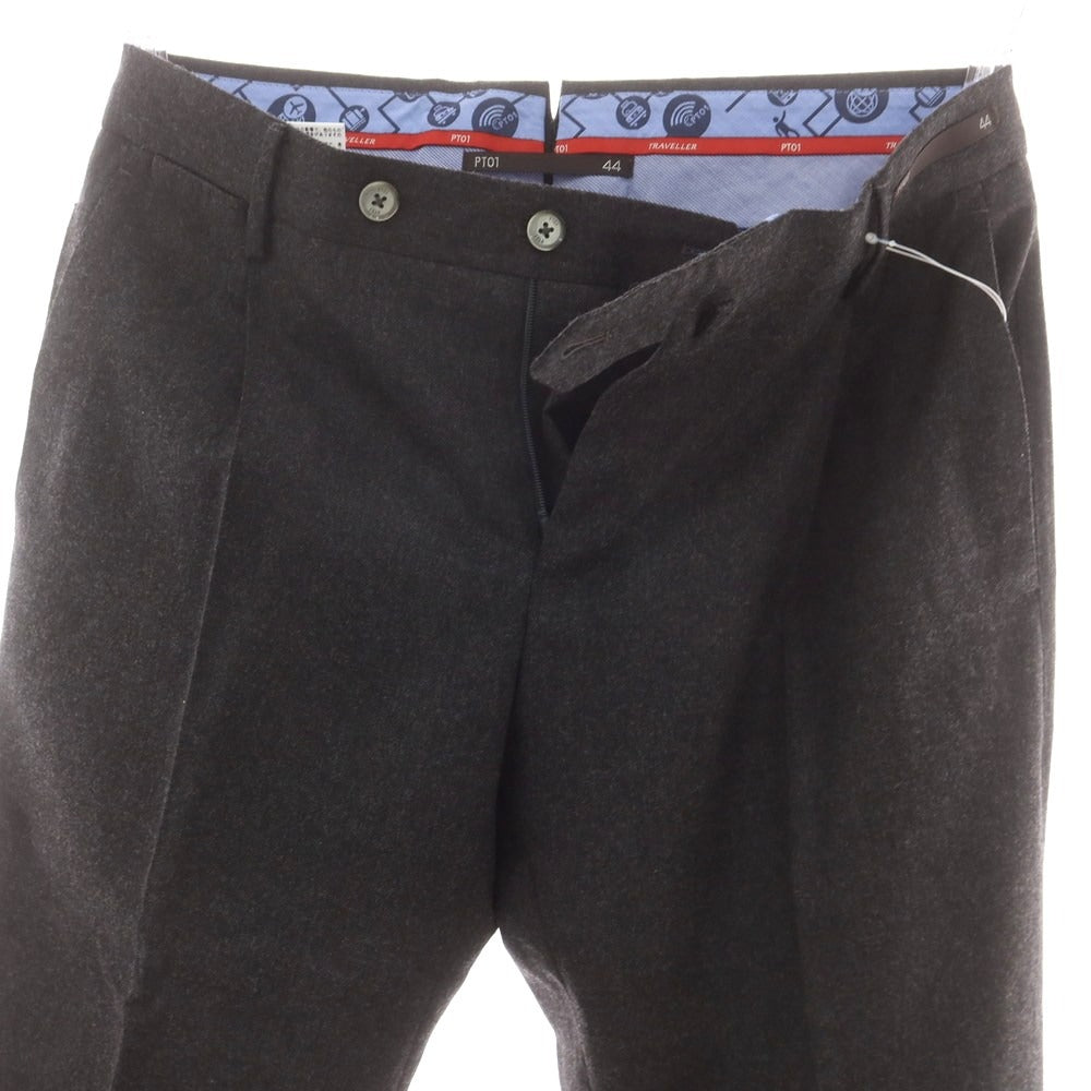 【中古】ピーティーゼロウーノ PT01 ストレッチウールポリエステル ドレススラックスパンツ チャコール【 44 】【 状態ランクA 】【 メンズ 】