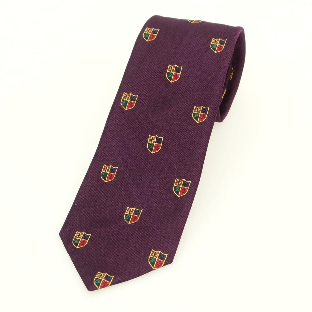 【中古】ジョン コンフォート JOHN COMFORT シルク クレスト 小紋柄ネクタイ パープルxレッド【 状態ランクB 】【 メンズ 】