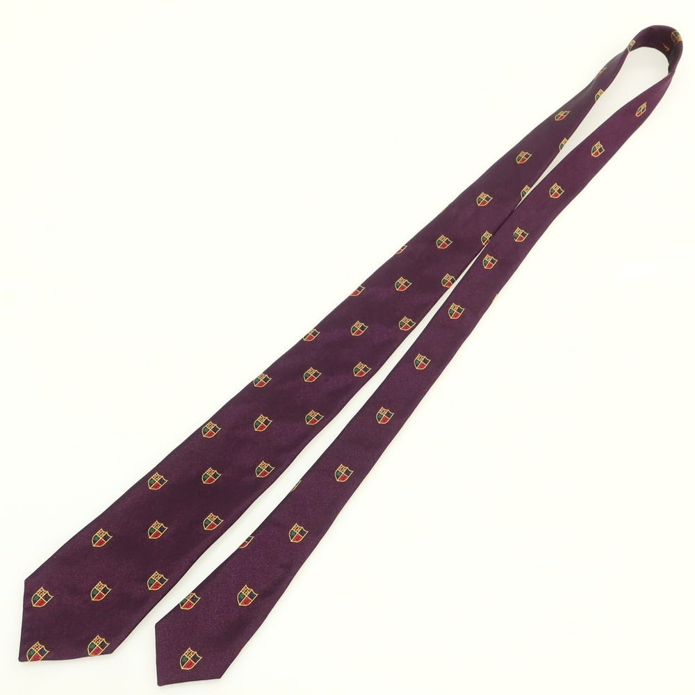 【中古】ジョン コンフォート JOHN COMFORT シルク クレスト 小紋柄ネクタイ パープルxレッド【 状態ランクB 】【 メンズ 】