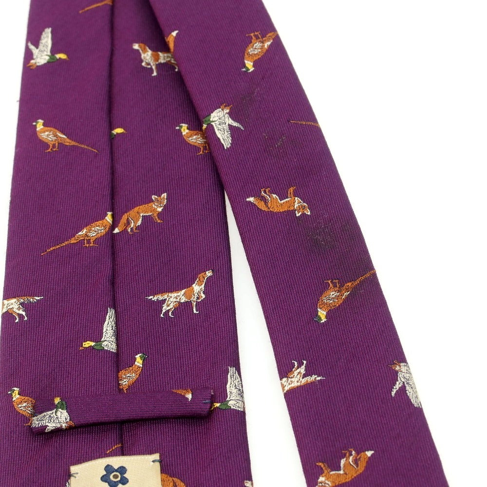 【中古】フマガッリ Fumagalli シルクウール アニマル 小紋柄ネクタイ パープル【 状態ランクC 】【 メンズ 】