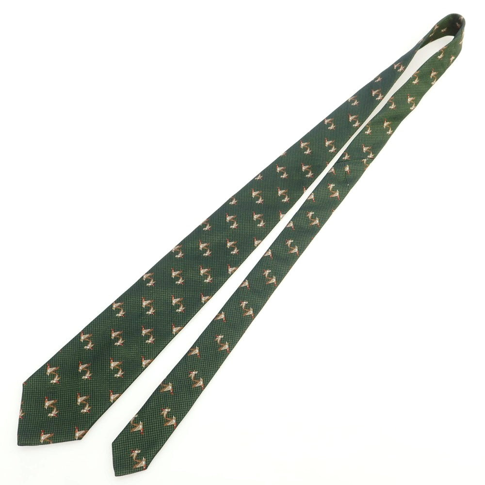 【中古】ブルックスブラザーズ Brooks Brothers シルク アニマル 小紋柄ネクタイ グリーン【 状態ランクB 】【 メンズ 】
