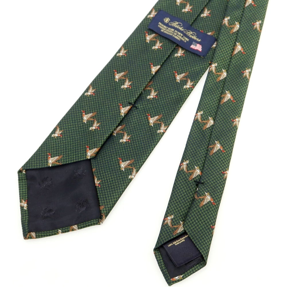 【中古】ブルックスブラザーズ Brooks Brothers シルク アニマル 小紋柄ネクタイ グリーン【 状態ランクB 】【 メンズ 】
