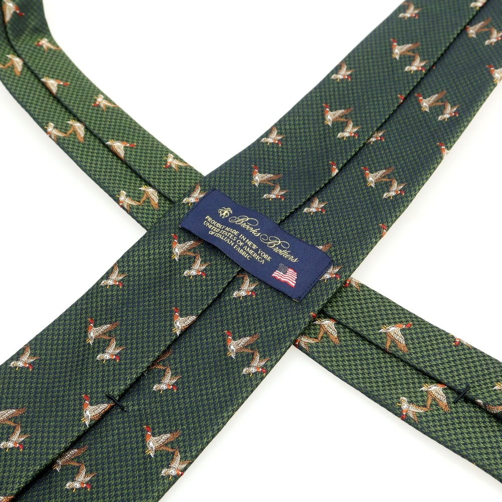 【中古】ブルックスブラザーズ Brooks Brothers シルク アニマル 小紋柄ネクタイ グリーン【 状態ランクB 】【 メンズ 】