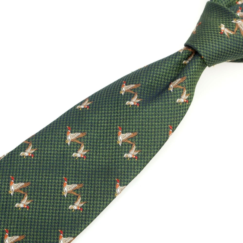 【中古】ブルックスブラザーズ Brooks Brothers シルク アニマル 小紋柄ネクタイ グリーン【 状態ランクB 】【 メンズ 】