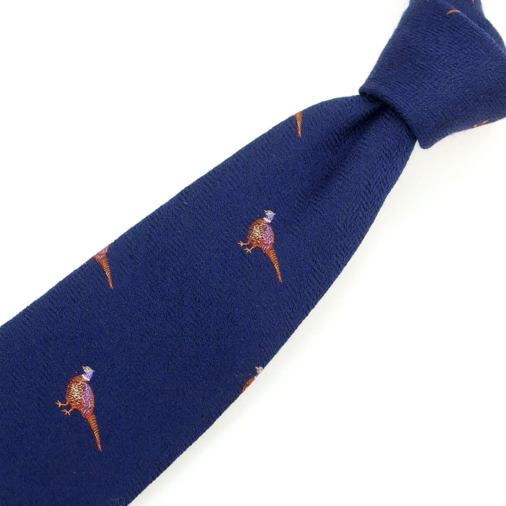 【中古】ブルックスブラザーズ Brooks Brothers シルクウール アニマル 小紋柄ネクタイ ネイビー【 状態ランクB 】【 メンズ 】