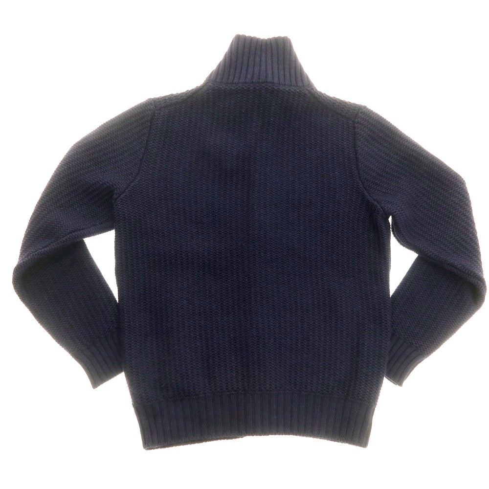 【中古】ザノーネ ZANONE CHIOTO キョート ミドルゲージ ウール スタンドカラー カーディガン ネイビー【 44 】【 状態ランクC 】【 メンズ 】
