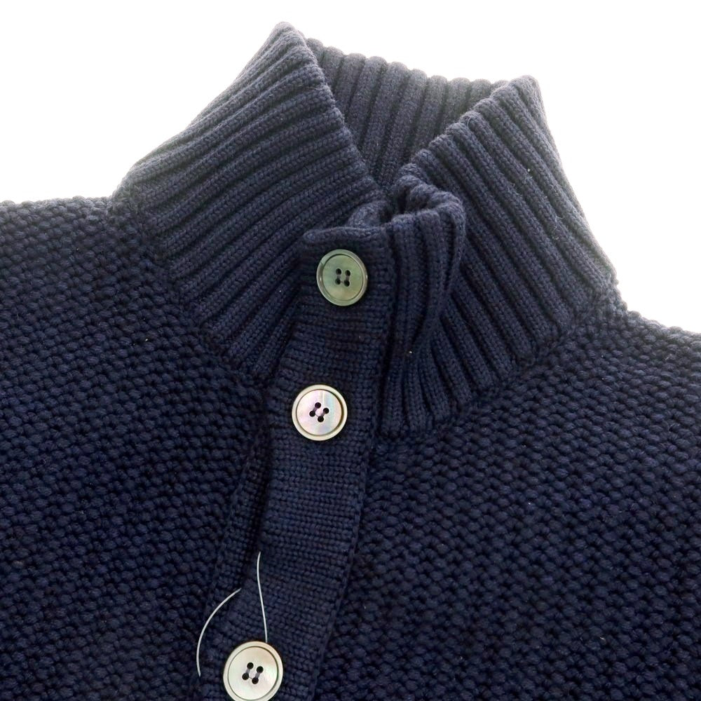 【中古】ザノーネ ZANONE CHIOTO キョート ミドルゲージ ウール スタンドカラー カーディガン ネイビー【 44 】【 状態ランクC 】【 メンズ 】