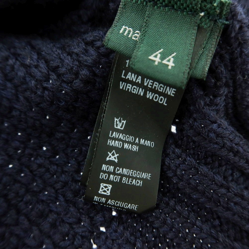 【中古】ザノーネ ZANONE CHIOTO キョート ミドルゲージ ウール スタンドカラー カーディガン ネイビー【 44 】【 状態ランクC 】【 メンズ 】