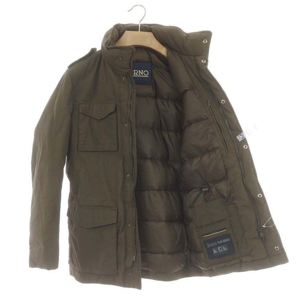 【中古】ヘルノ Herno ポリエステル ダウン フィールドジャケット オリーブグリーン【 46 】【 状態ランクC 】【 メンズ 】
