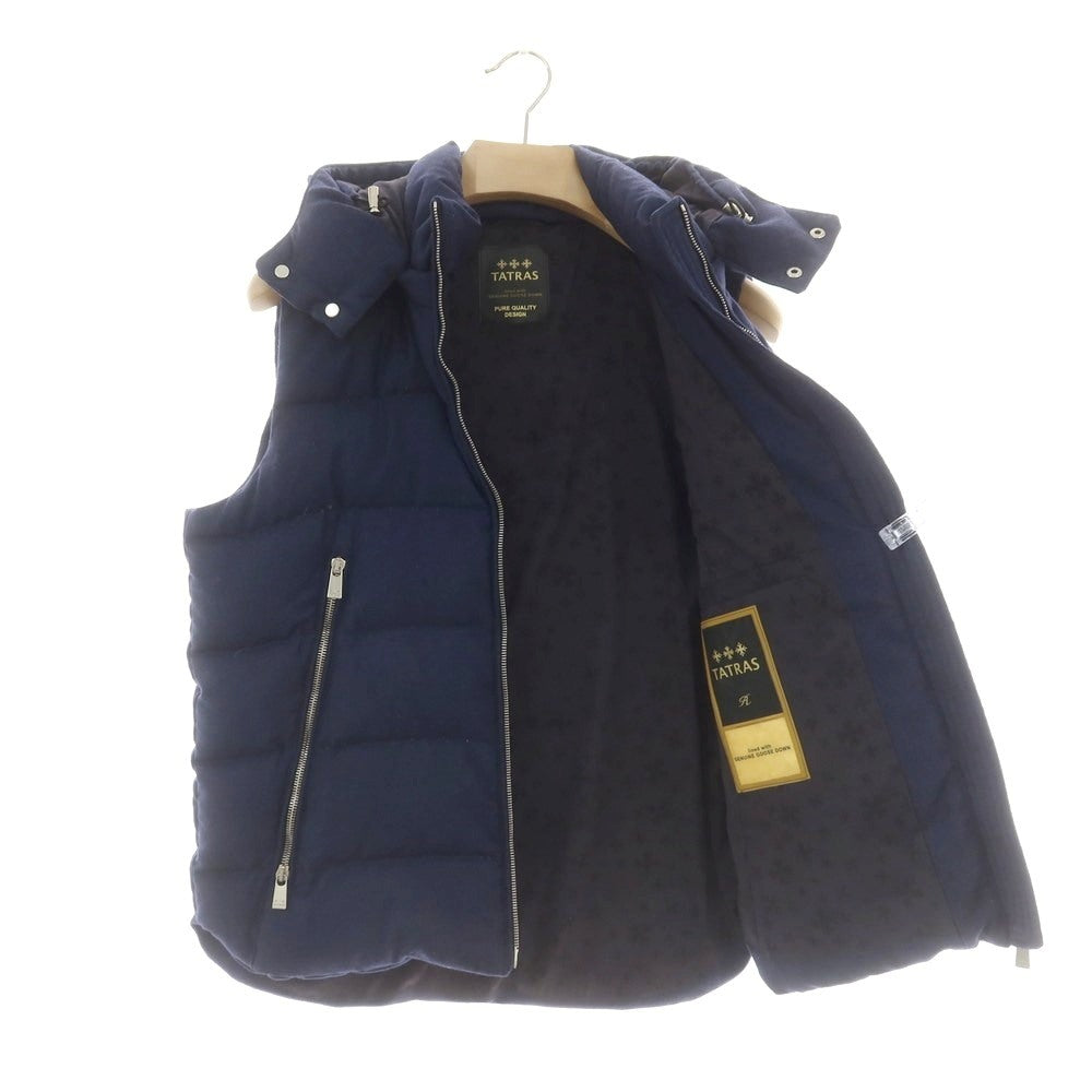 【中古】タトラス TATRAS ウールシルク ダブルジップ ダウンベスト ネイビー【 2 】【 状態ランクC 】【 メンズ 】