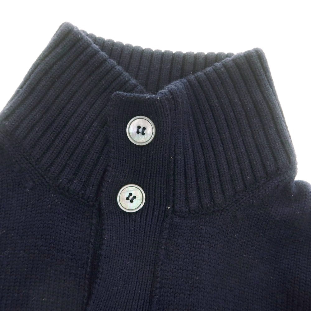 【中古】ザノーネ ZANONE ミドルゲージ ウール スタンドカラー カーディガン ネイビー【 48 】【 状態ランクC 】【 メンズ 】