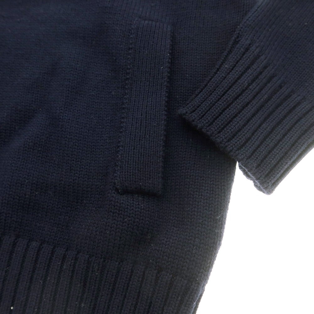 【中古】ザノーネ ZANONE ミドルゲージ ウール スタンドカラー カーディガン ネイビー【 48 】【 状態ランクC 】【 メンズ 】