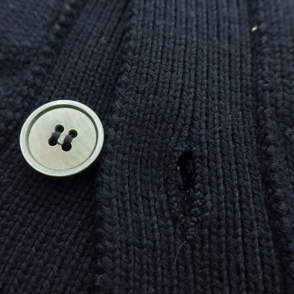 【中古】ザノーネ ZANONE ミドルゲージ ウール スタンドカラー カーディガン ネイビー【 48 】【 状態ランクC 】【 メンズ 】