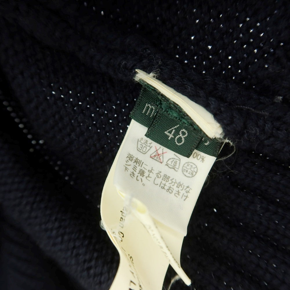 【中古】ザノーネ ZANONE ミドルゲージ ウール スタンドカラー カーディガン ネイビー【 48 】【 状態ランクC 】【 メンズ 】