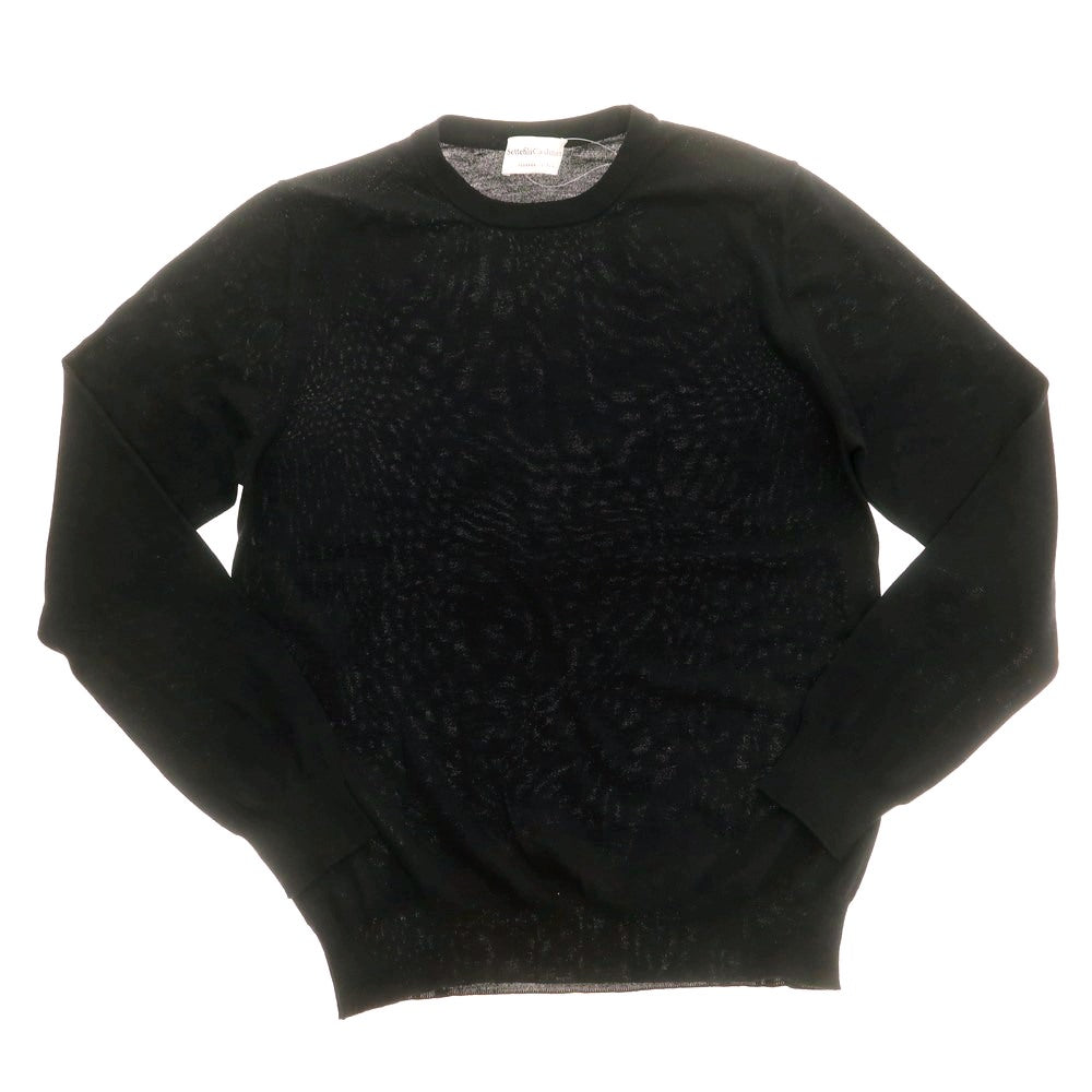 【中古】セッテフィーリ カシミア Settefili Cashmere ハイゲージ ウール クルーネック プルオーバーニット ブラック【 S/48 】【 状態ランクB 】【 メンズ 】