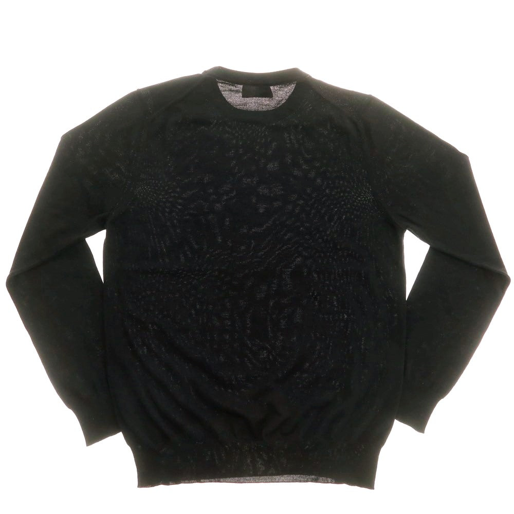 【中古】セッテフィーリ カシミア Settefili Cashmere ハイゲージ ウール クルーネック プルオーバーニット ブラック【 S/48 】【 状態ランクB 】【 メンズ 】