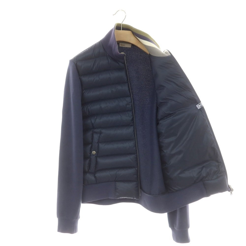 【中古】ヘルノ Herno スウェット ダブルジップ ダウンジャケット ネイビー【 50 】【 状態ランクC 】【 メンズ 】