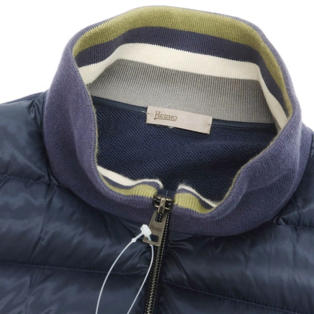 【中古】ヘルノ Herno スウェット ダブルジップ ダウンジャケット ネイビー【 50 】【 状態ランクC 】【 メンズ 】