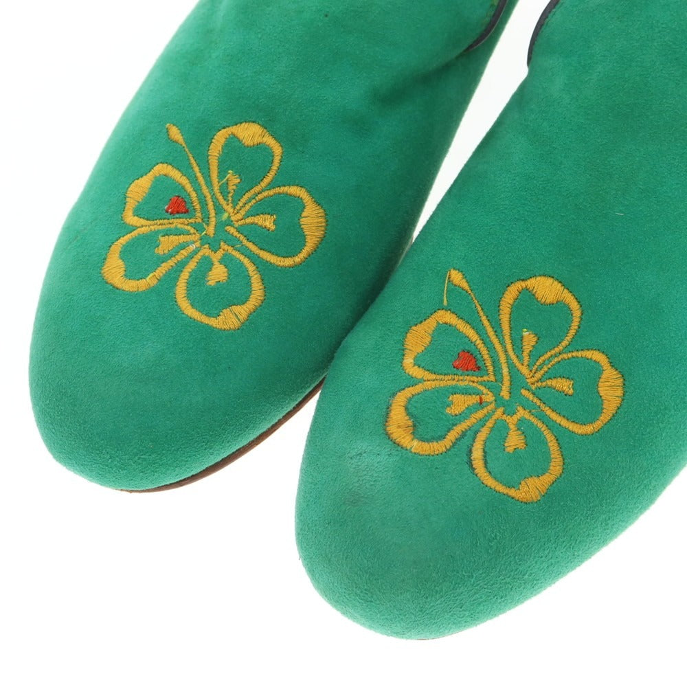 【中古】ポルペッタ polpetta スエード 刺しゅう ヴァンプローファー グリーン【 39 】【 状態ランクB 】【 メンズ 】