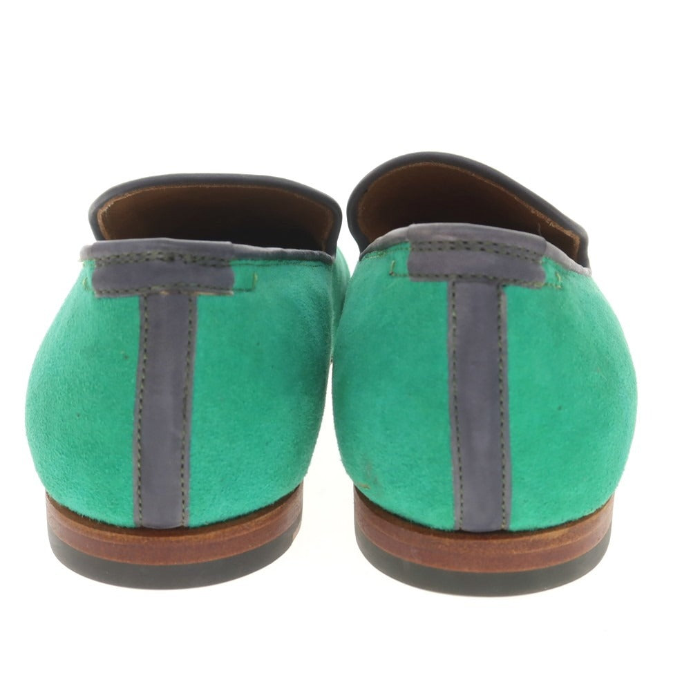 【中古】ポルペッタ polpetta スエード 刺しゅう ヴァンプローファー グリーン【 39 】【 状態ランクB 】【 メンズ 】