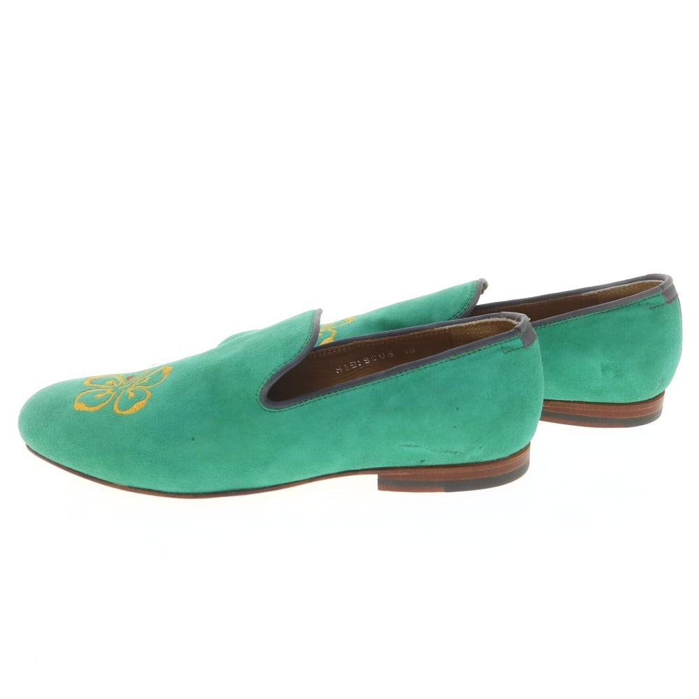 【中古】ポルペッタ polpetta スエード 刺しゅう ヴァンプローファー グリーン【 39 】【 状態ランクB 】【 メンズ 】