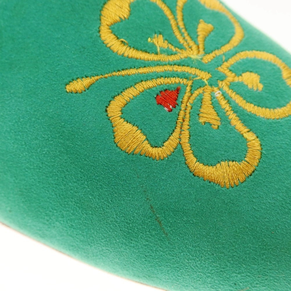 【中古】ポルペッタ polpetta スエード 刺しゅう ヴァンプローファー グリーン【 39 】【 状態ランクB 】【 メンズ 】