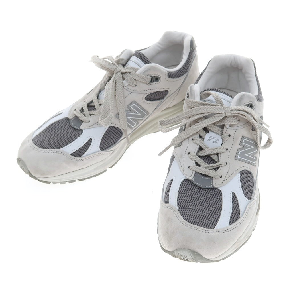 【中古】ニューバランス NEW BALANCE 991LG2 USA製 スニーカー ライトグレー【 9 】【 状態ランクB 】【 メンズ 】