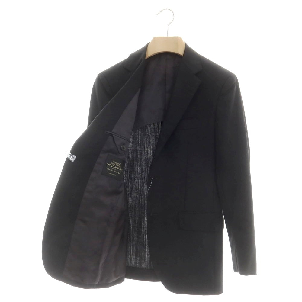 【中古】ユナイテッドアローズ UNITED ARROWS ウールモヘヤ 2つボタンスーツ ブラック【 44 】【 状態ランクD 】【 メンズ 】