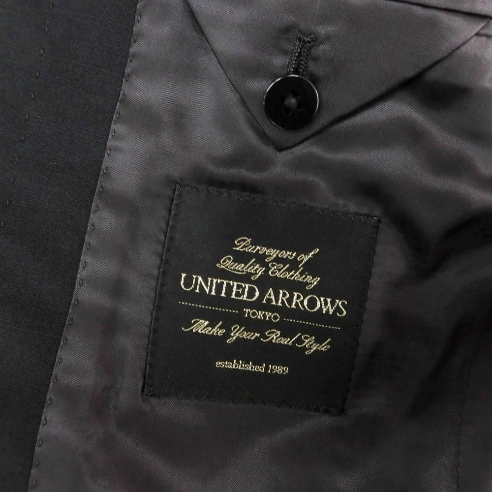 【中古】ユナイテッドアローズ UNITED ARROWS ウールモヘヤ 2つボタンスーツ ブラック【 44 】【 状態ランクD 】【 メンズ 】