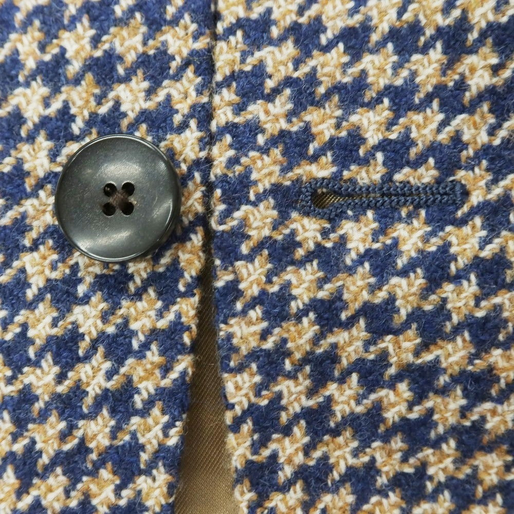 【中古】ラルディーニ LARDINI ウール ハウンドトゥース 3B テーラードジャケット ライトネイビーxブラウン【 42 】【 状態ランクA 】【 メンズ 】