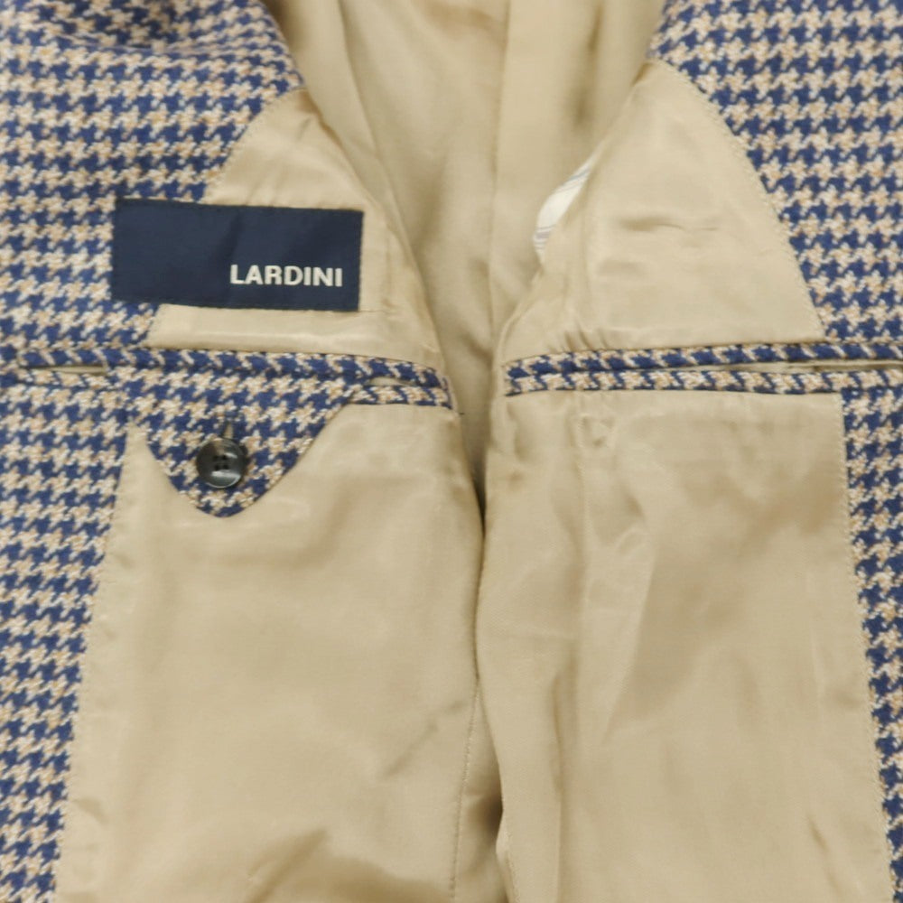 【中古】ラルディーニ LARDINI ウール ハウンドトゥース 3B テーラードジャケット ライトネイビーxブラウン【 42 】【 状態ランクA 】【 メンズ 】
