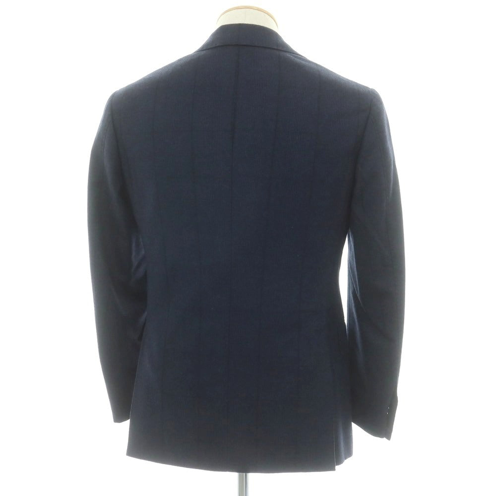 【中古】ブリッラ ペル イル グスト Brilla per il gusto ウール チェック 3B テーラードジャケット ネイビー【 サイズ42 】【 状態ランクB 】【 メンズ 】
