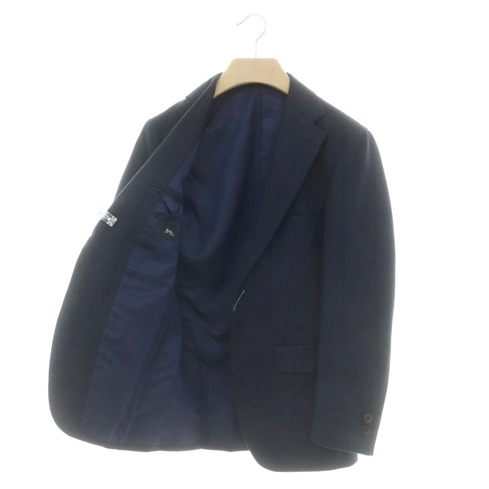 【中古】ブリッラ ペル イル グスト Brilla per il gusto ウール チェック 3B テーラードジャケット ネイビー【 サイズ42 】【 状態ランクB 】【 メンズ 】
