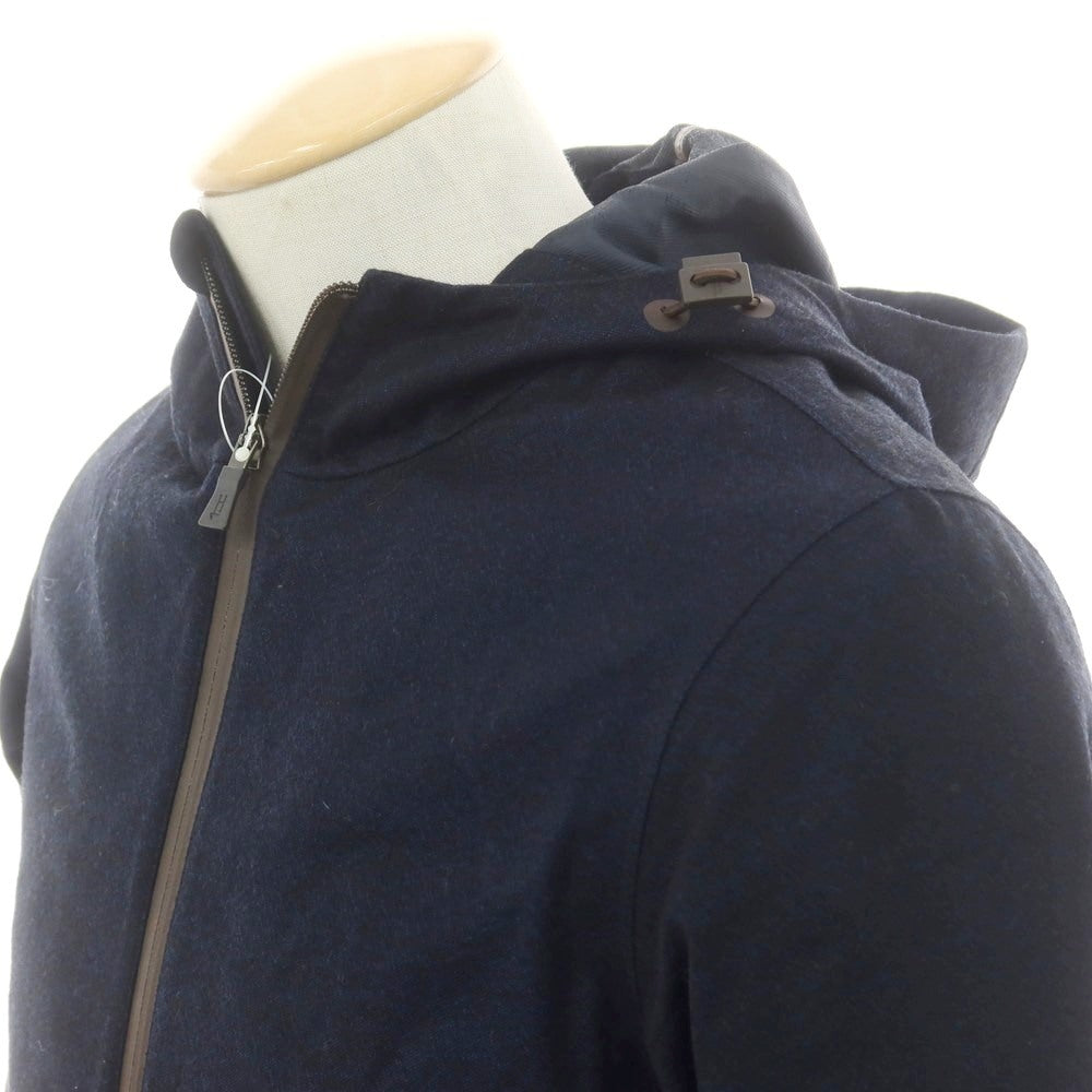 【中古】ヘルノ Herno ウール 中綿入りライナー付き ダブルジップ フーデッドブルゾン ネイビー【 42 】【 状態ランクC 】【 メンズ 】
