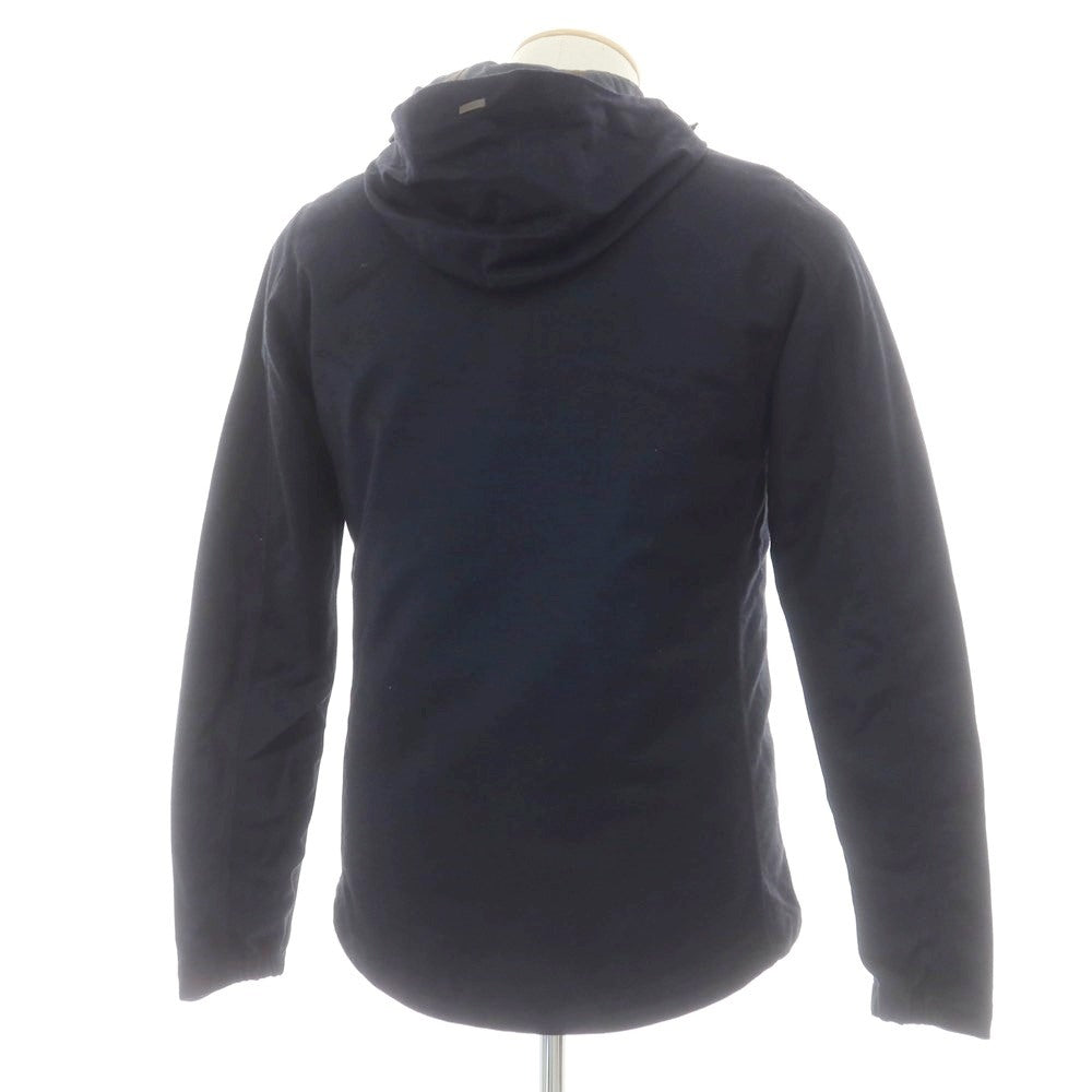 【中古】ヘルノ Herno ウール 中綿入りライナー付き ダブルジップ フーデッドブルゾン ネイビー【 42 】【 状態ランクC 】【 メンズ 】
